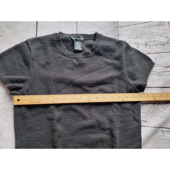 Vintage 80s 90s Black Short Sleeve Sweaters By George Size Medium - Picture 3 of 5